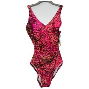 NEW Speedo Women's Floral One Piece Swimsuit sz 10